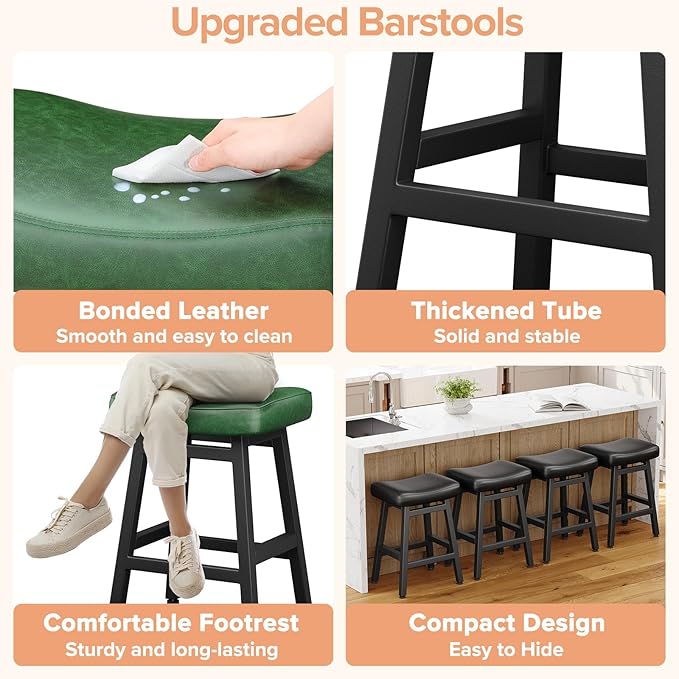 Counter Height Bar Stools Set of 2, 24 Inch Barstools - Image 4