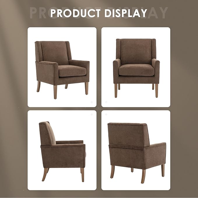 COLAMY Modern Wingback Living Room Chair Set of 2, Upholstered Fabric Accent - Image 6