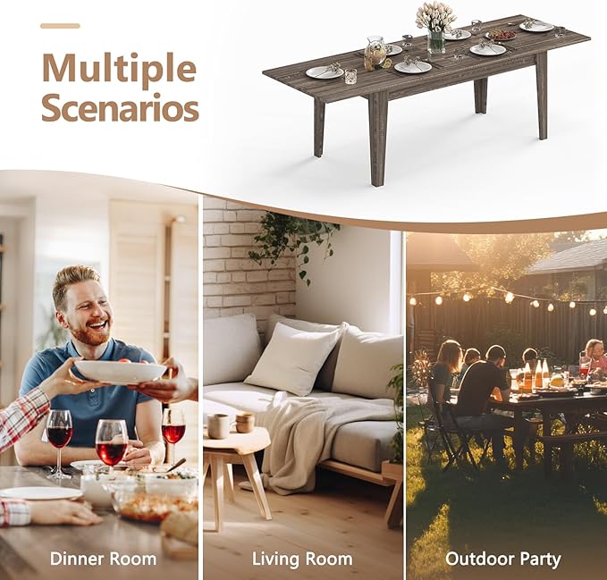 Expandable Dining Table, Large Wood Dining Table - Image 6