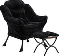Fabric Lazy Chair with Ottoman, Oversized Upholstered Sofa Chair by Halituny