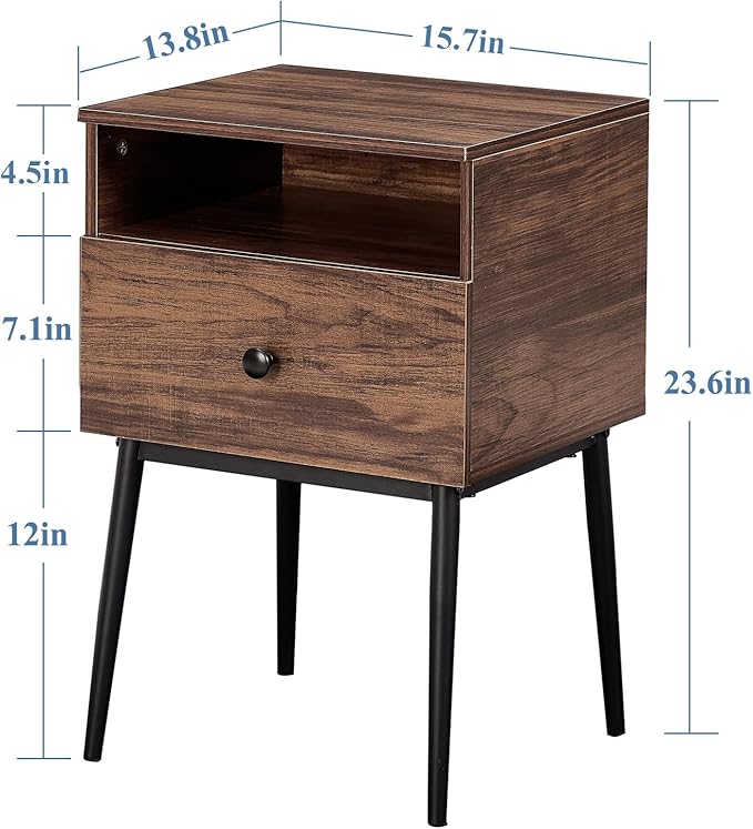 VECELO 2-Tier Nightstands Bedside Table - Image 3