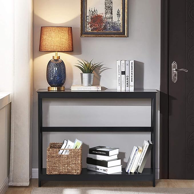 Yaheetech Console Table for Entryway, 2 Tier Entryway Table Bookshelf Accent - Image 7
