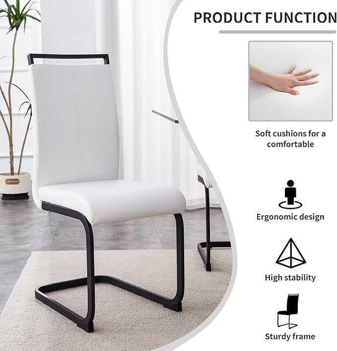 Modern Dining Chairs Set of 6, High Back Kitchen Chairs, Side Room Chair - Image 6
