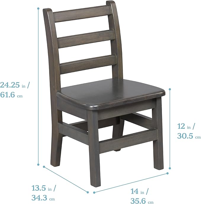 ECR4Kids 30in x 30in Square Hardwood Table and Chair Set, 12in Seat Height - Image 3