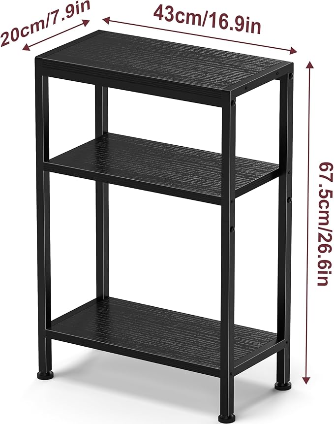 Narrow Side Table for Small Space, 3-Tier Small End Table - Image 9