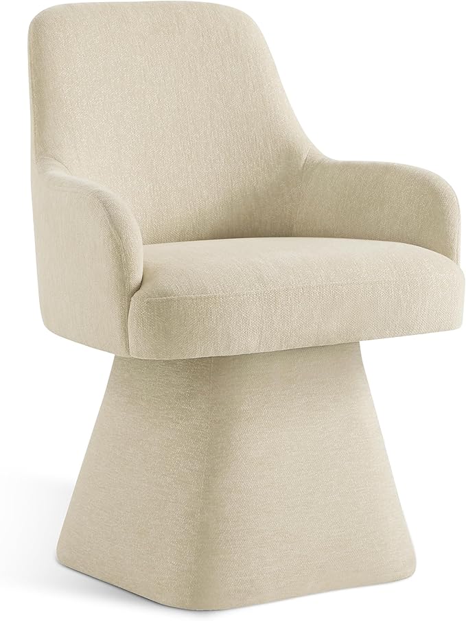 Swivel Dining Chairs Set of 2, Mid Century Modern Chairs Fabric Upholstered - Image 3