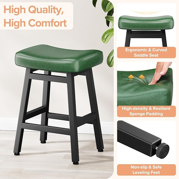 Counter Height Bar Stools Set of 3, 24 Inch Barstools - Image 3