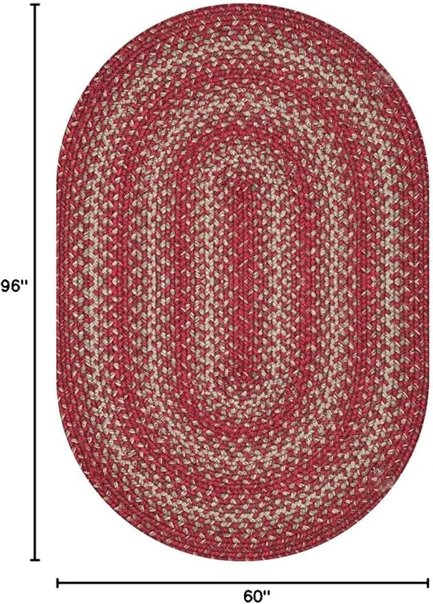 Homespice Apple Pie Jute Red Braided Rugs 5x8' Oval - Image 2