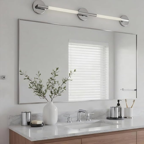 20x40 Inch Nickel Bathroom Mirror - Image 2