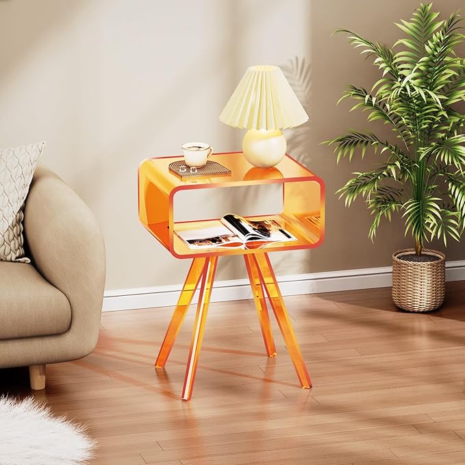 Acrylic Side Table, Acrylic Nightstand Bedside Table - Image 7