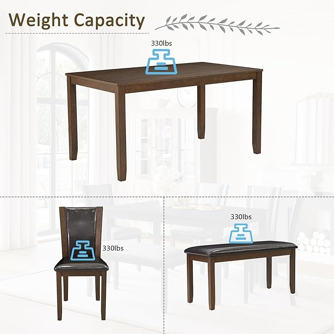 soges 6-Piece Large Dining Table Set - Image 3