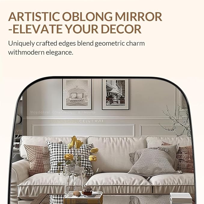 ANDY STAR Brushed Nickel Bathroom Mirror, 30x40” Oblong Mirror - Image 5