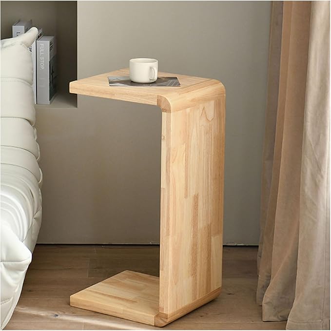 C Shaped End Table, Solid Wood C Side Table - Image 5