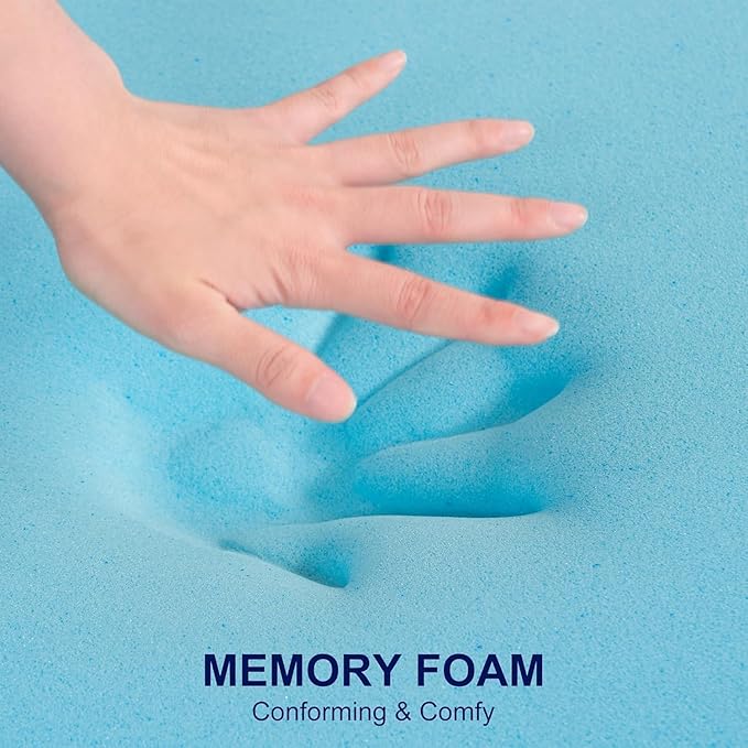 ELEMUSE 3 Inch Twin Memory Foam Mattress Topper, High Density Gel Foam Bed - Image 3