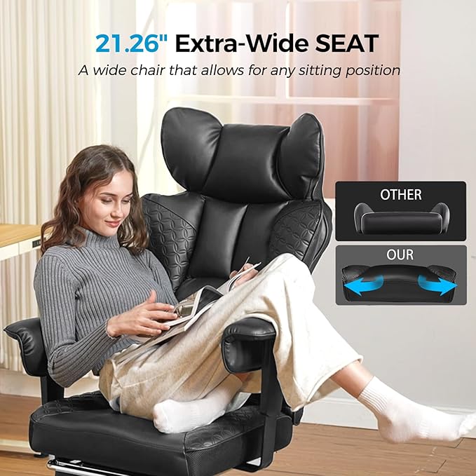 COMHOMA Big and Tall Office Chair 400LBS Wide Ergonomic Gaming Chair - Image 6