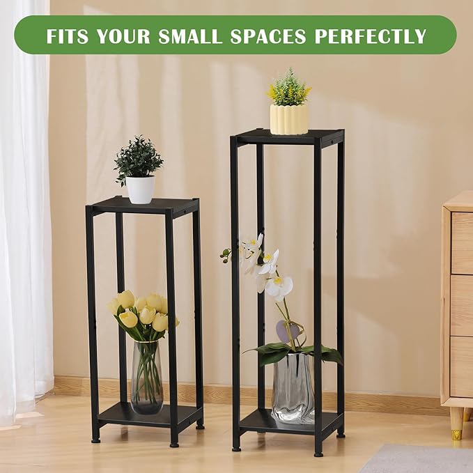Tall Plant Stand Indoor, 31 Inch Plant Stands, 2 Tier Metal Plant Stand - Image 6