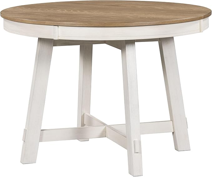Farmhouse Style Expandable Round to Oval Dining Table - Image 7