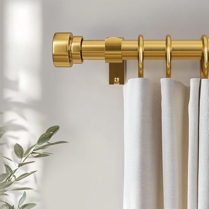 Modern Gold Curtain Rods for Windows 66 to 120 Inches Adjustable Length Heavy - Image 4