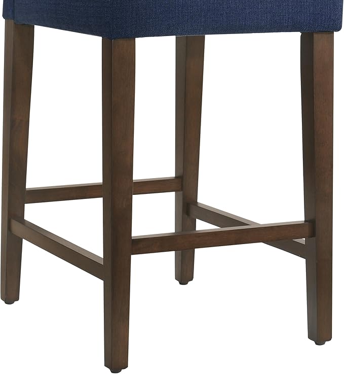 CHITA Counter Height Bar Stools Set of 3, Fabric in Midnight Blue - Image 7