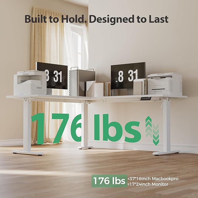 Agilestic 75 Inch L Shaped Standing Desk Adjustable Height, Corner Standing Desk - Image 6