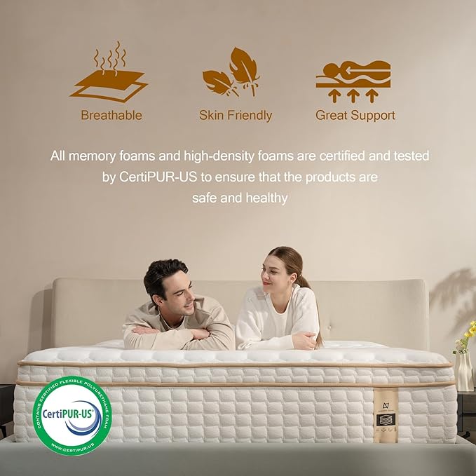 Queen Mattress, 14 Inch Queen Size Mattresses in a Box, Medium Firm Queen - Image 2