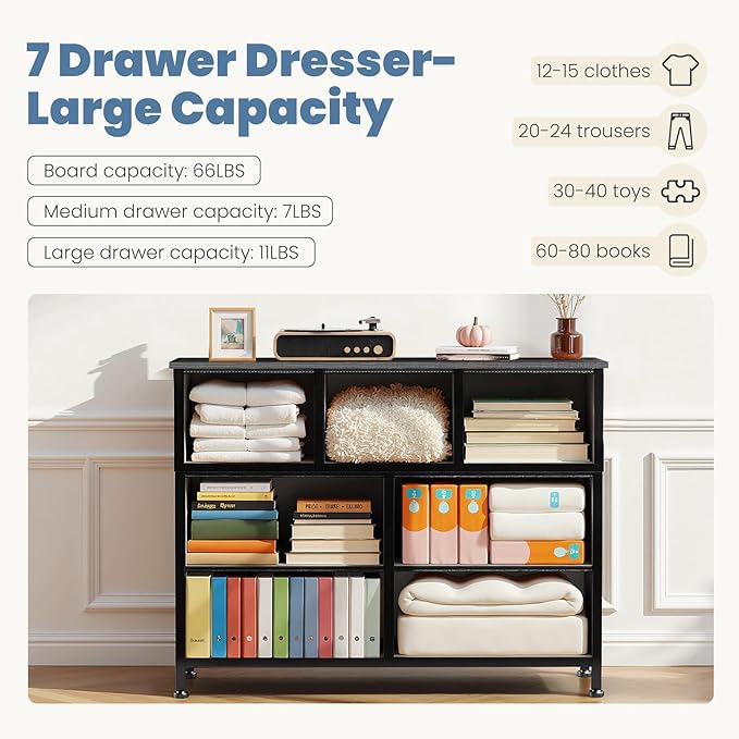 DUMOS Dresser for Bedroom, Chest of Drawers, Closet Storage - Image 5