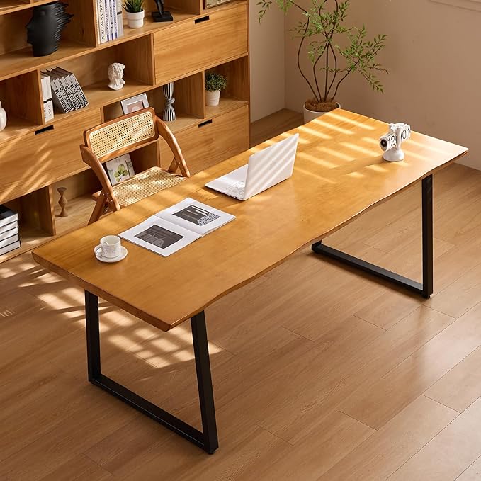 Modern Solid Wood Executive Desk – Spacious and Minimalist Home Office - Image 9