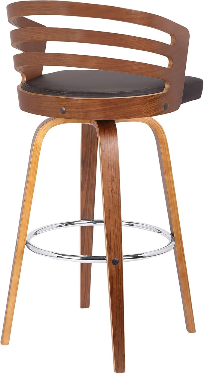 Armen Living Jayden Mid Century Modern Swivel Bar Stool - Image 5