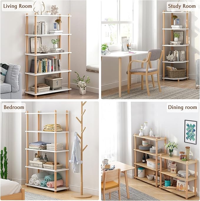 IOTXY 5-Tier Wooden Shelf Bookcase - Image 5