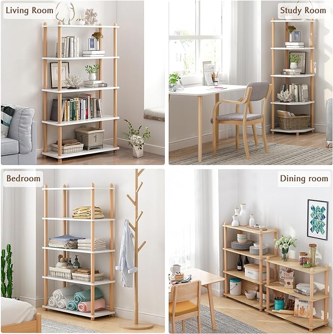 IOTXY 3-Tier Wooden Shelf Bookcase - Image 5