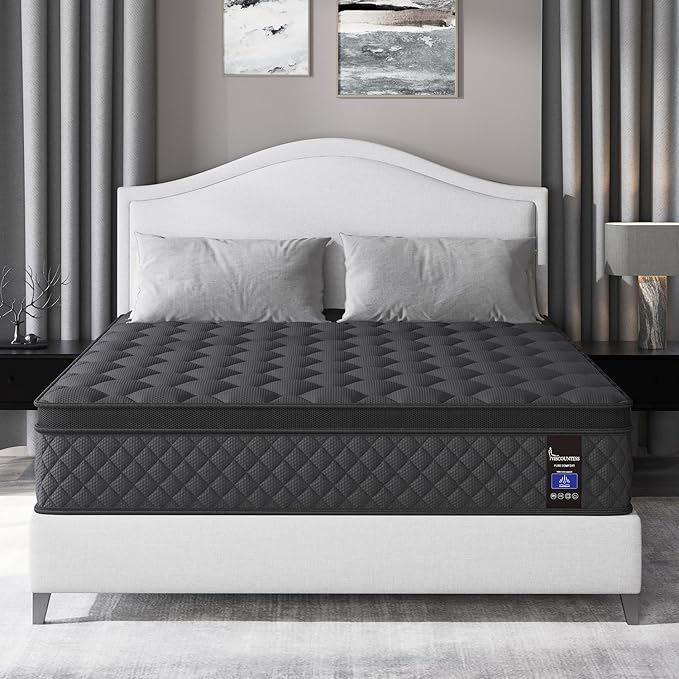 Twin Mattress, 14 Inch Medium Hybrid Mattresses Euro Top - Image 2