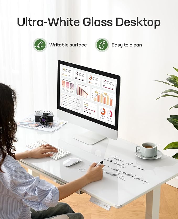 Marsail Glass Standing Desk - Image 4