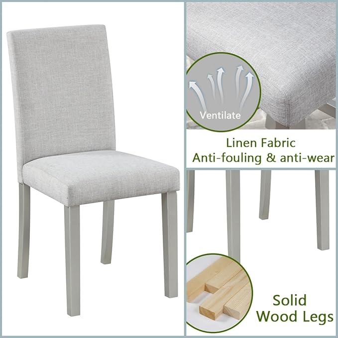 Dining Table Set for 4, 5-Piece Kitchen Table & Chairs Set - Image 4