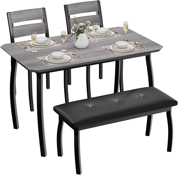 Dining Table Set for 4, Wooden Kitchen Table - Image 9
