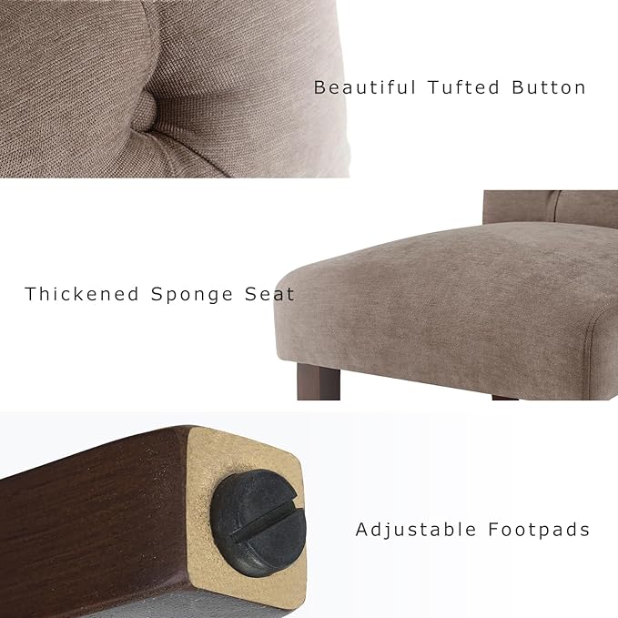 COLAMY Button Tufted Dining Chairs Set of 6, Parsons Upholstered Fabric Dining - Image 5