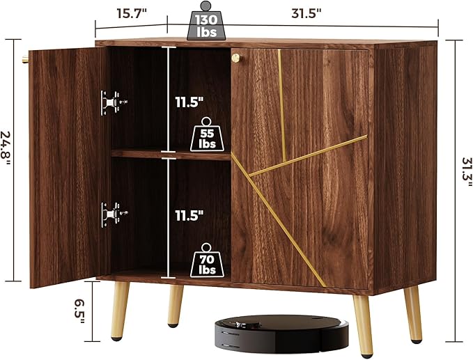 Storage Cabinet, Free Standing Buffet Cabinet, Morden Sideboard and Buffet - Image 3