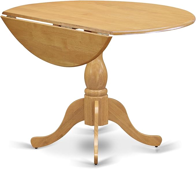 East West Furniture DMAB3-OAK-04 3 Piece Kitchen Table Set Contains a Round - Image 5