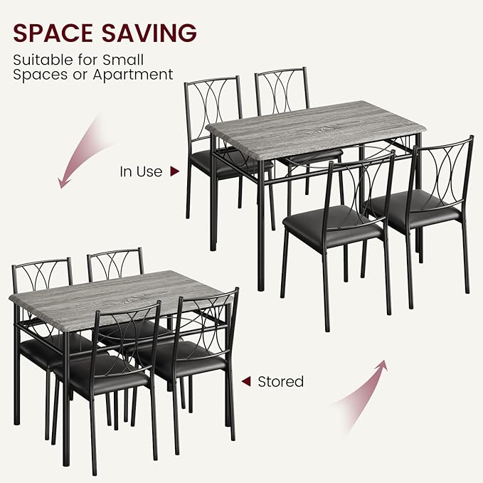 GAOMON Dining Table Set for 4, Rectangle Kitchen Table - Image 8