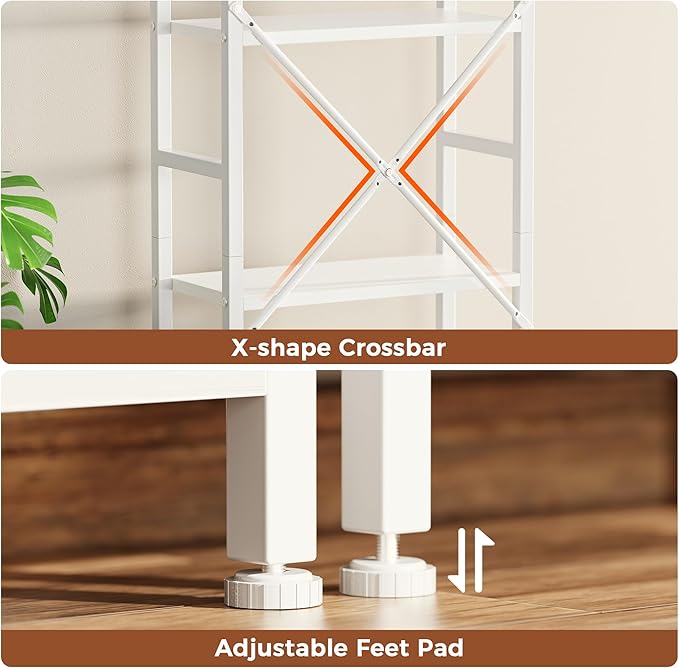 SUPERJARE Triple 6 Tier Bookshelf, Bookcase - Image 6