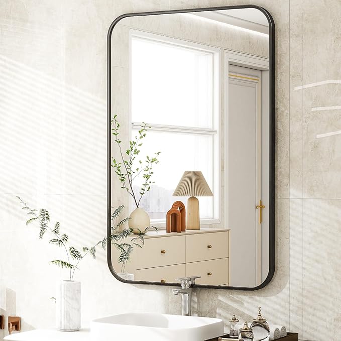 30 x 40 Inch Bathroom Mirror, Rounded Rectangular Vanity Mirror - Image 5