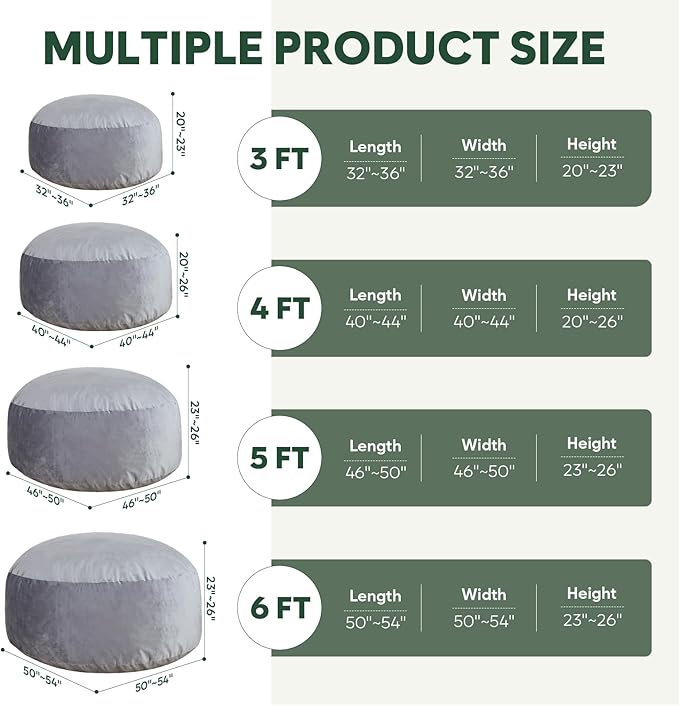 5 Ft Bean Bag Chairs for Adults - Image 5