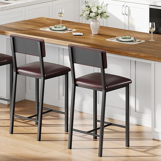 GarveeHome Bar Stools Set of 2, Counter Stools - Image 5