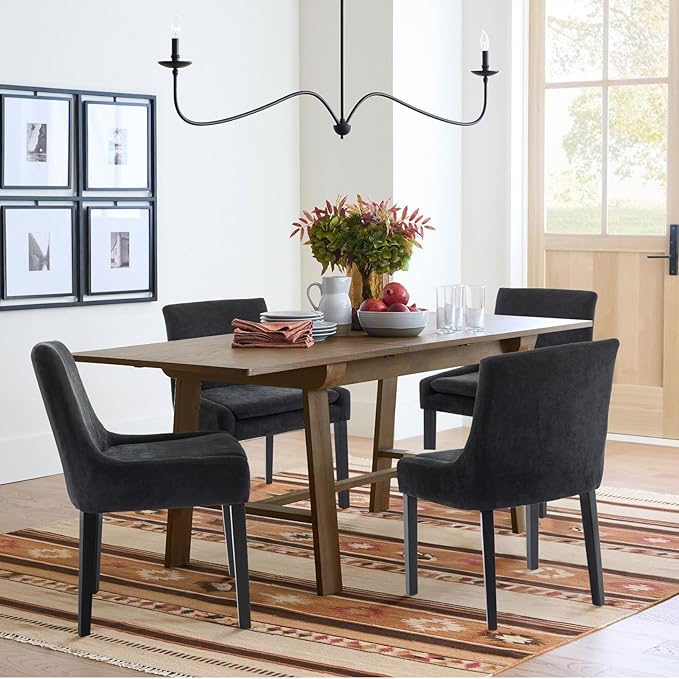 COLAMY Modern Dining Chairs Set of 2, Upholstered Corduroy Accent Side Leisure - Image 4