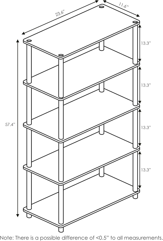 Furinno Turn-N-Tube 5-Tier Multipurpose Shelf / Display Rack / Storage Shelf / - Image 2