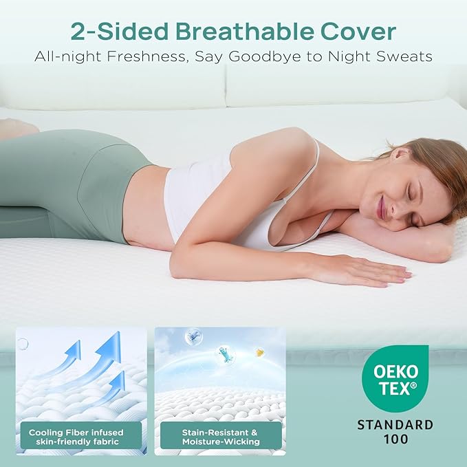3 Inch Firm Mattress Topper Full Size, Memory Foam Bed Topper - Image 4