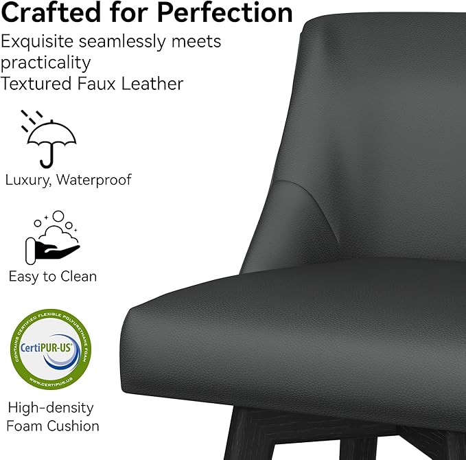 Counter Height Bar Stools Set of 6, Modern Swivel Barstools - Image 3