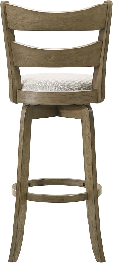 Armen Living Blair 26 in. Putty Brown Counter Height Rubberwood Swivel Barstool - Image 6