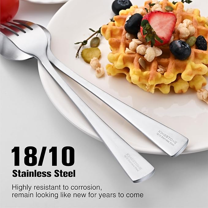 KINGSTONE Forged Silverware Set, 20 Piece Flatware Set - Image 3