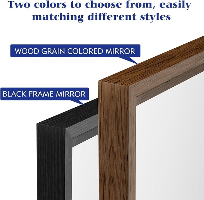 40x36 Inch Rectangle Bathroom Mirror, Walnut Wood Grain Framed, Anti-Rust & 4mm - Image 7