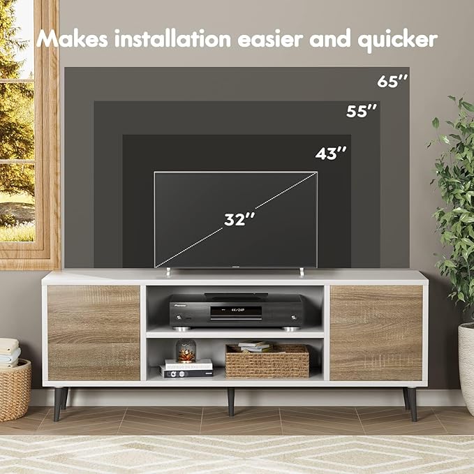 YESHOMY Modern TV Stand for 65" Television, Entertainment Center - Image 2